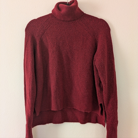 J Crew Red/Burgundy Merino Wool/Alpaca Turtleneck Sweater Long Sleeve Women's S - Picture 2 of 9